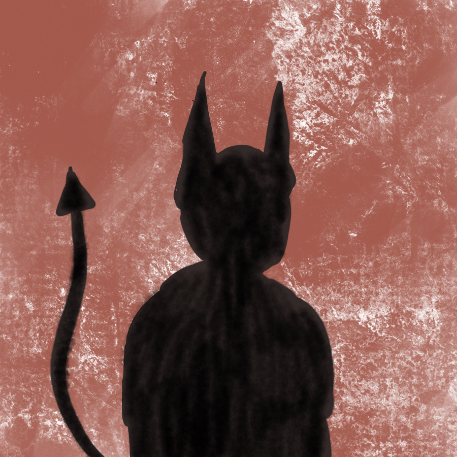 silhouette of a horned devil
