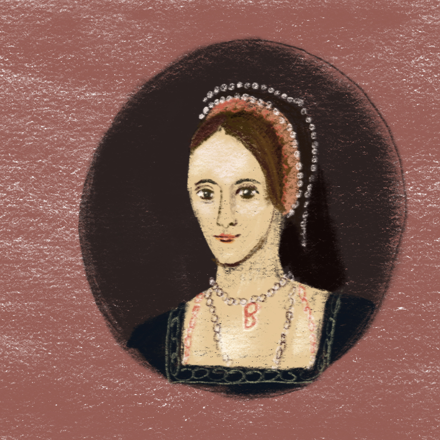 illustrated portrait of Anne Boleyn, the subject of Wyatt's poem