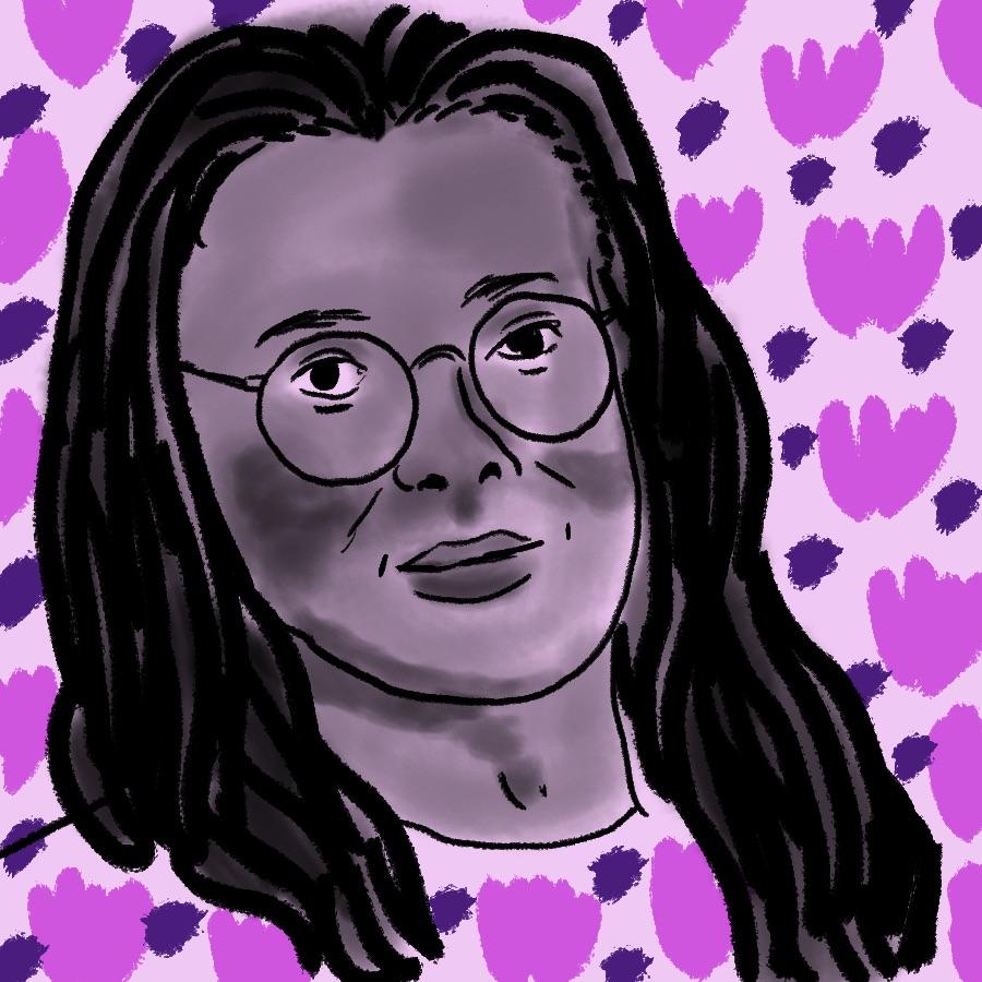 illustrated portrait of African American author Alice Walker