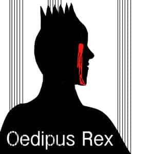 Illustration of Oedipus post eyeball-gouging, and presumably lamenting his tragedy in exile
